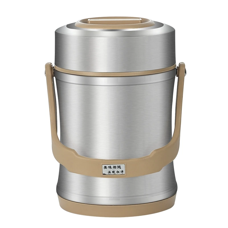 Stainless Steel 201 Vacuum Holding Cooking Pot Double Layer Hot Insulated Pot Leakproof Thermal Lunch Box Keep Food Warm