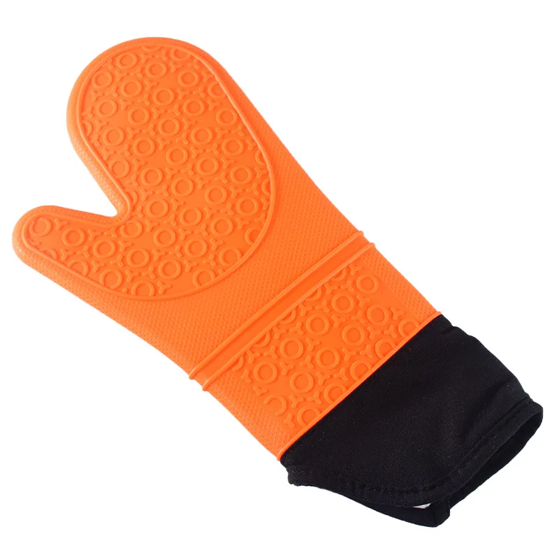Colorful Heat Resistant BBQ Gloves Waterproof silicone Cooking Mitts for Grilling Baking Smoker Oven Printed Style for Kitchens