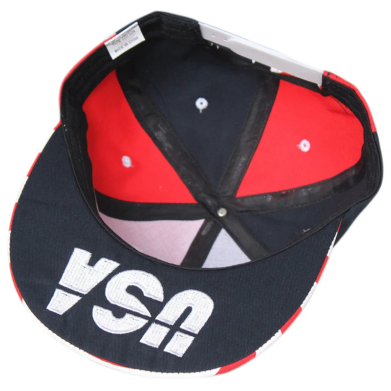 Hot Sale Mens Baseball Hat Flag Design Men Hip Hop Snapback Hat With USA Flag Custom Design Snapback Hats