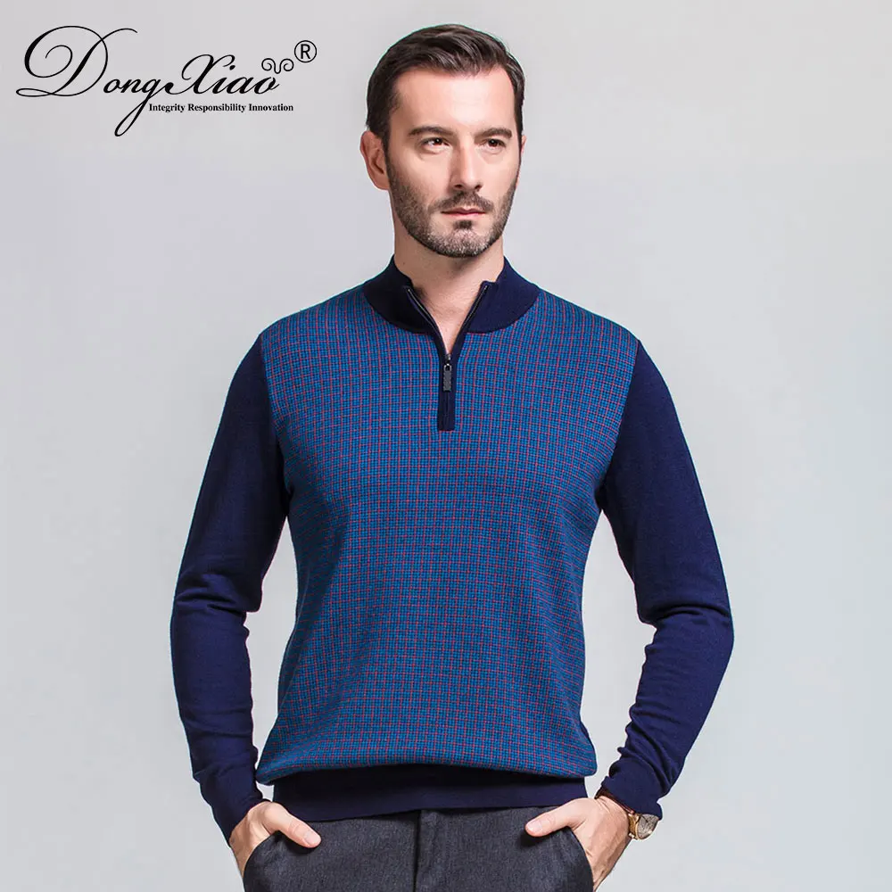 OEM Men Sweater Polo Neck Style Knitted Man 100% Cashmere Pullover