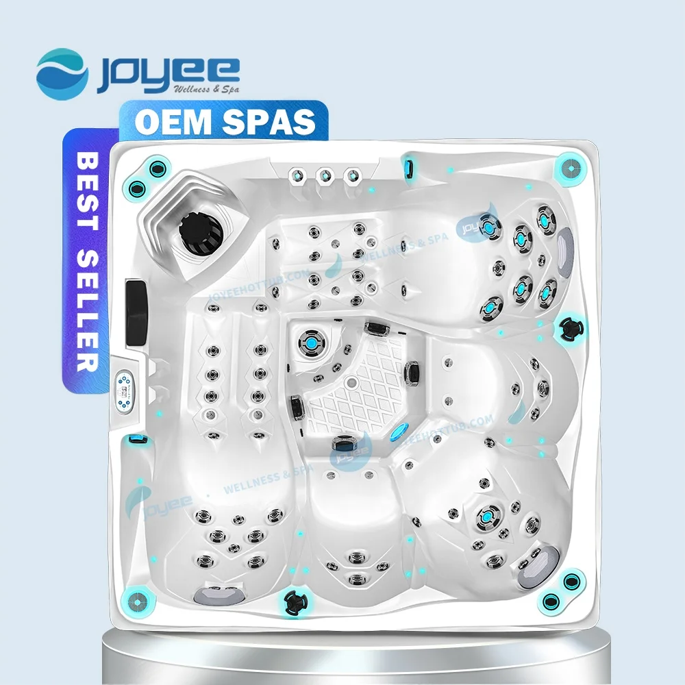 JOYEE Top Sale Outdoor Freestanding 5 Persons Air Bubble Massage Hot Tub Spa With BalBoa System And Ozone