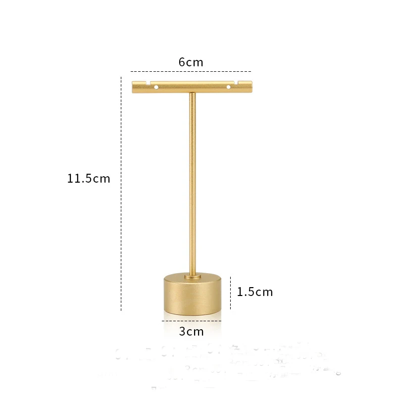 Top quality gold T bar metal jewelry display stands earring holder stand display for shop