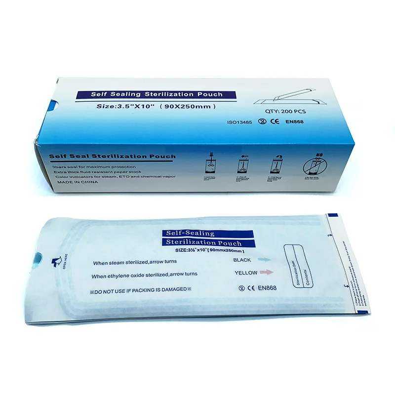 Customized OEM Salon Supplies 200Pcs/Box 4 Sizes Self Seal Sterilization Pouch