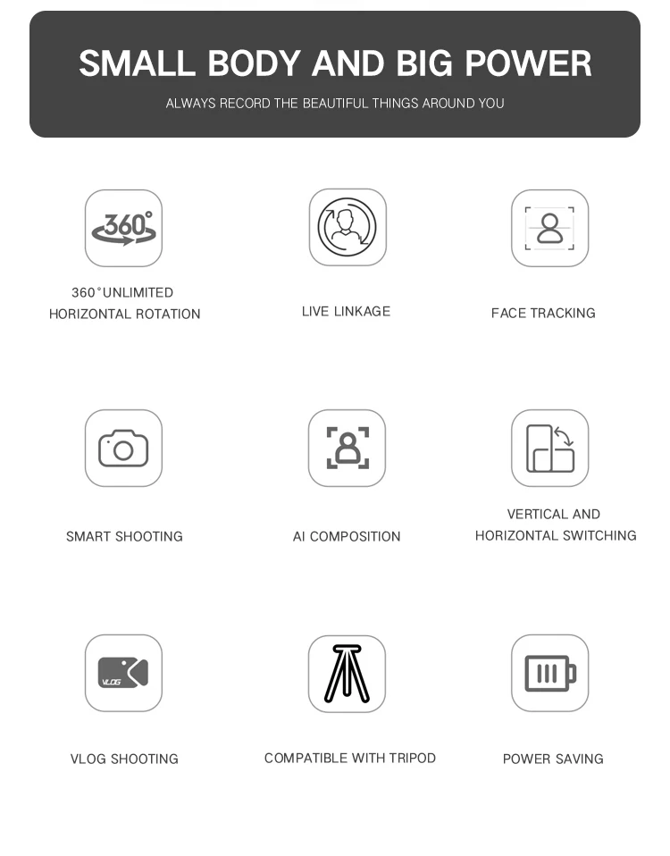 Hot selling 360 degree Rotation Smart Following Shooting Gimbal  Auto Face/body Tracking phone Holder selfie stick B6