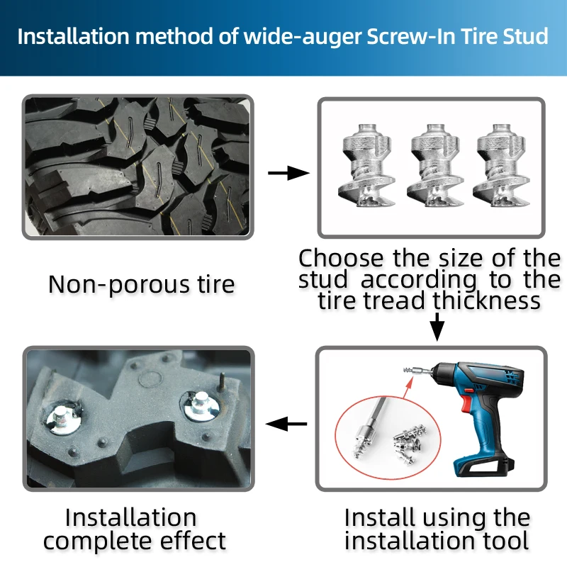 JC-1200 Antiskid Spiral Tyre Screw Ice Grip Forklift Tire Studs