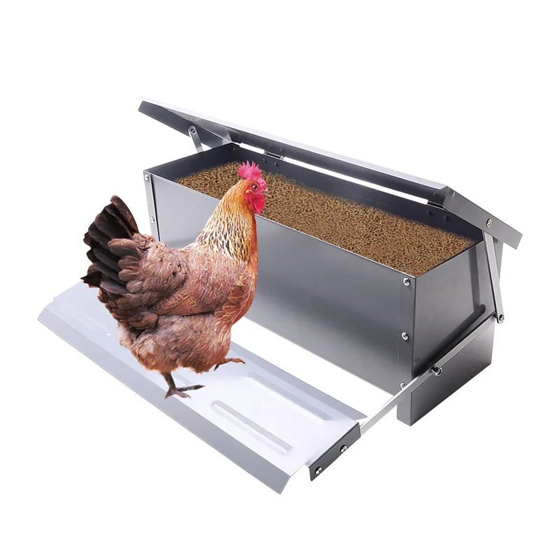10kg automatic treadle chicken feeder with weather proof lid for chicken duck outdoor