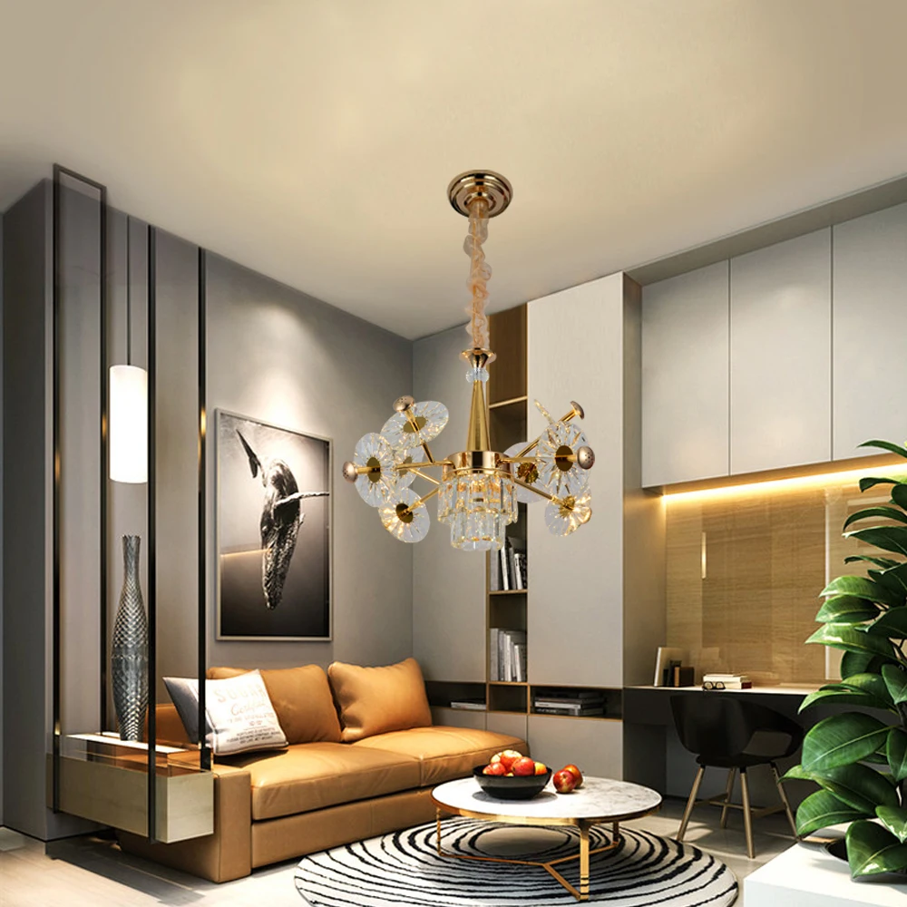 LED indoor chandelier simple light luxury cheap crystal chandelier restaurant bedroom hall chandelier