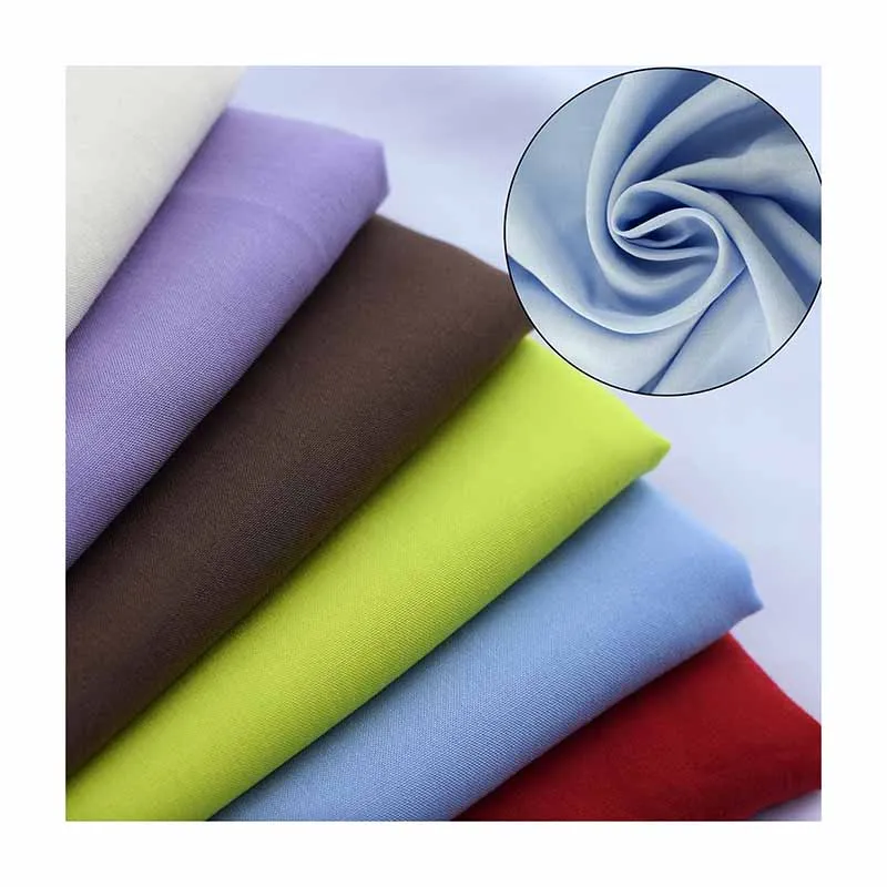 100% Rayon Viscose Fabric 125gsm Rayon Challis Poplin Plain Dyed for Shirts