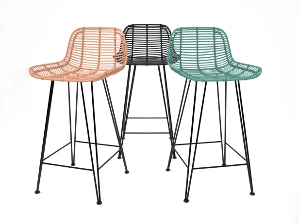 Stool Bar Chair with Footrest Stackable Newly Design Cheap Bar Commerical Funiture Colorful Bar Metal