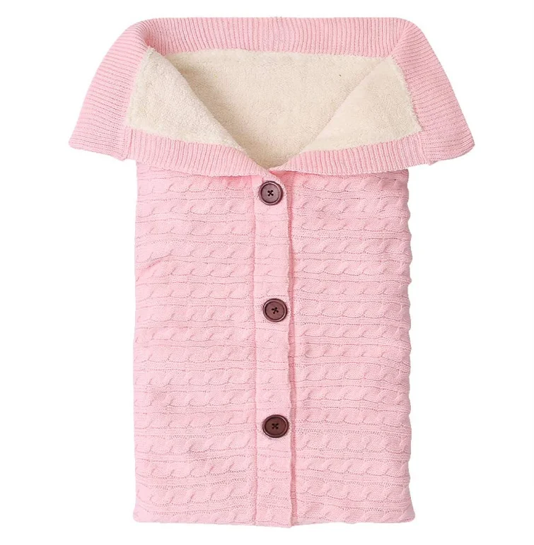 2022 Baby Wrap Swaddle Knit Sleeping Bag Warm Soft Cotton Batting For Crochet Baby Sleeping Bag Baby Wrap Blanket Sleeping Bag