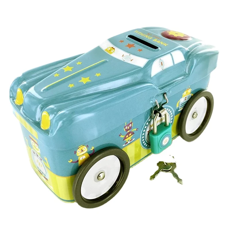 Factory Personalized Custom Cartoon Car Shape Money Bank for Coin Storage