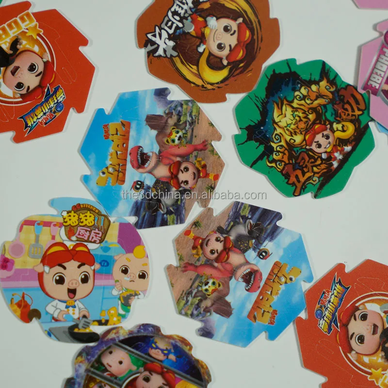 Custom Size Plastic Tazos Custom PP Tazo Lenticular Printing Game Card