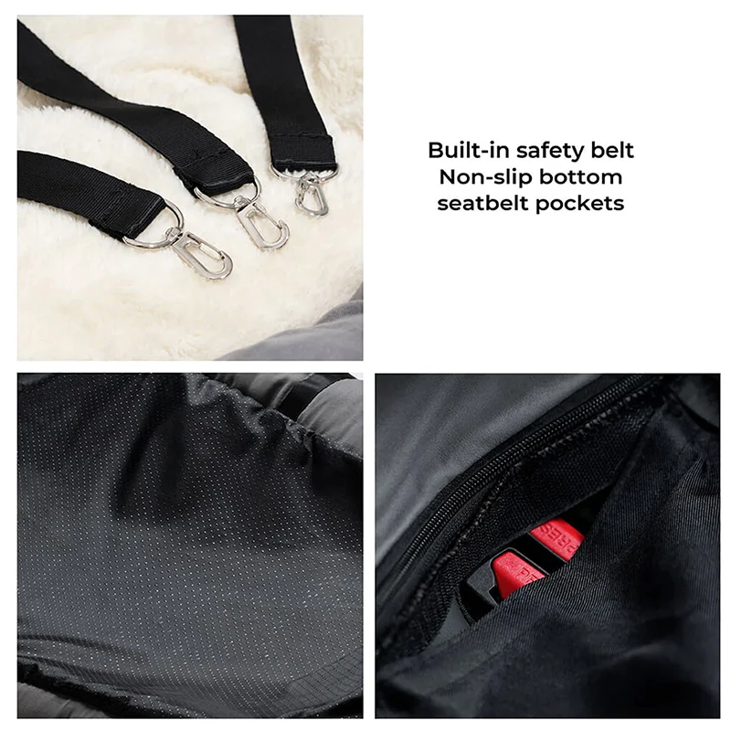 Luxury Removable Waterproof Dog Car Seat Dog Beds Pet Car Seat Portable Travel Dog Car Backseat Pet Carrier Bag Solid Pattern