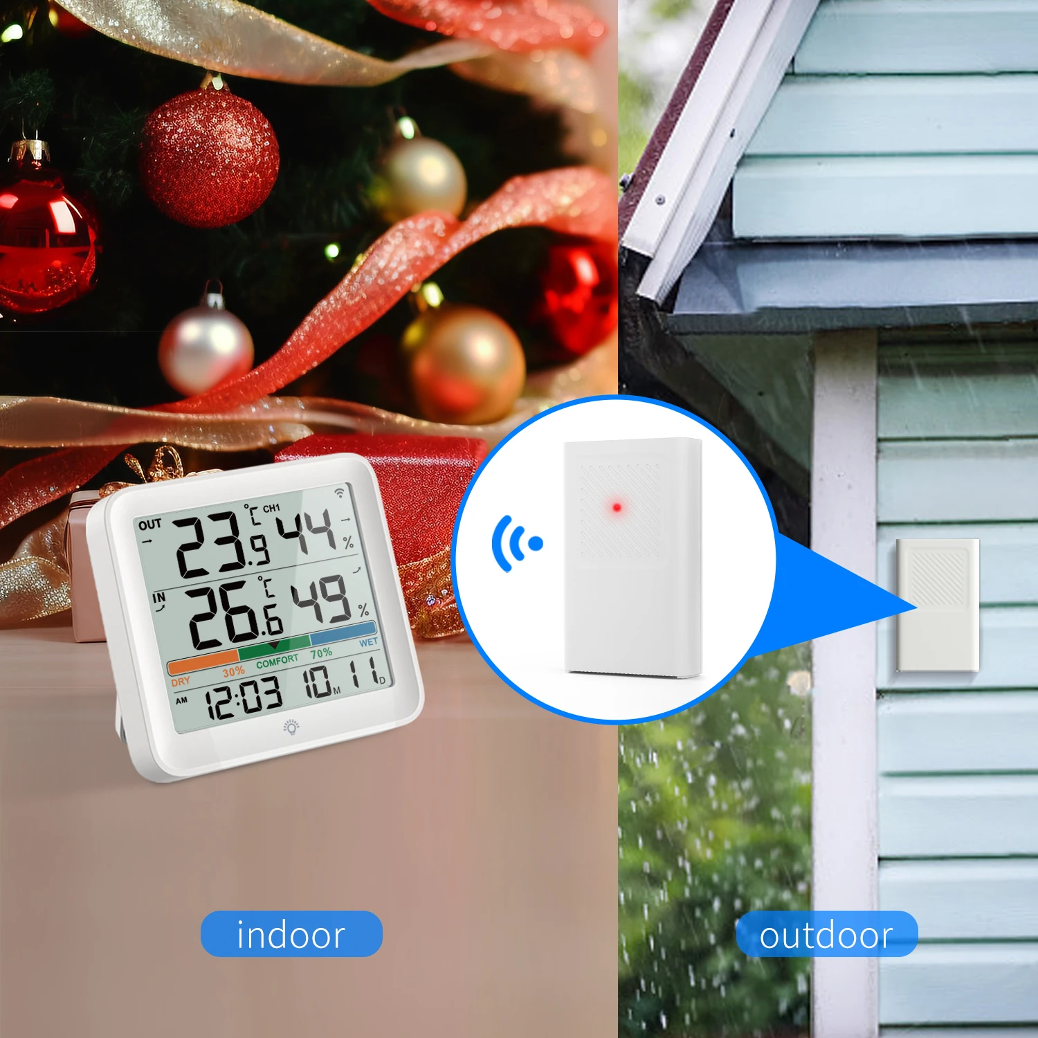 Babyroom Thermometer Humidity Meter LCD Display Digital Thermometer Hygrometer High Sensitive Fast Read Waterproof for outdoor