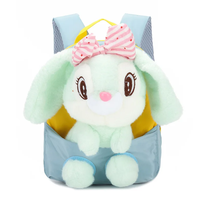 escolar fashion Preschool SchoolBag Animals Rabbit Kindergarten Cartoon School Kids Girl Plush Cute Children Bag Backpack