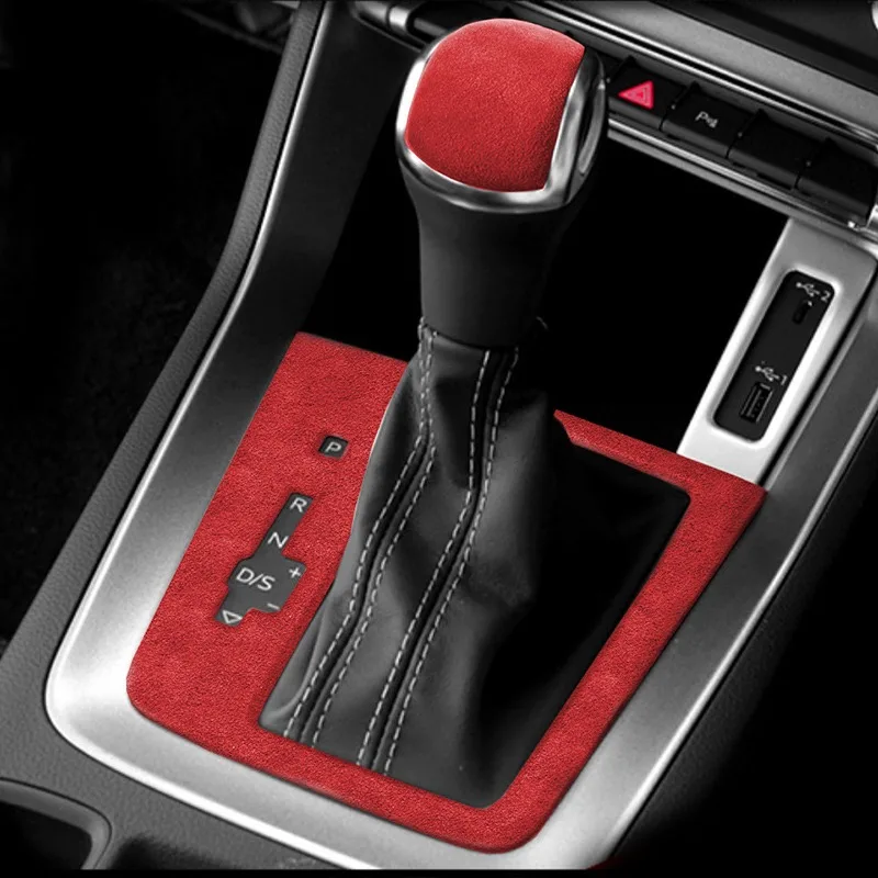 Ushilife ALCAN TARA car gear shift knob cover steering wheel handle cover central console panel cover set for Audi Q3 2019-2023