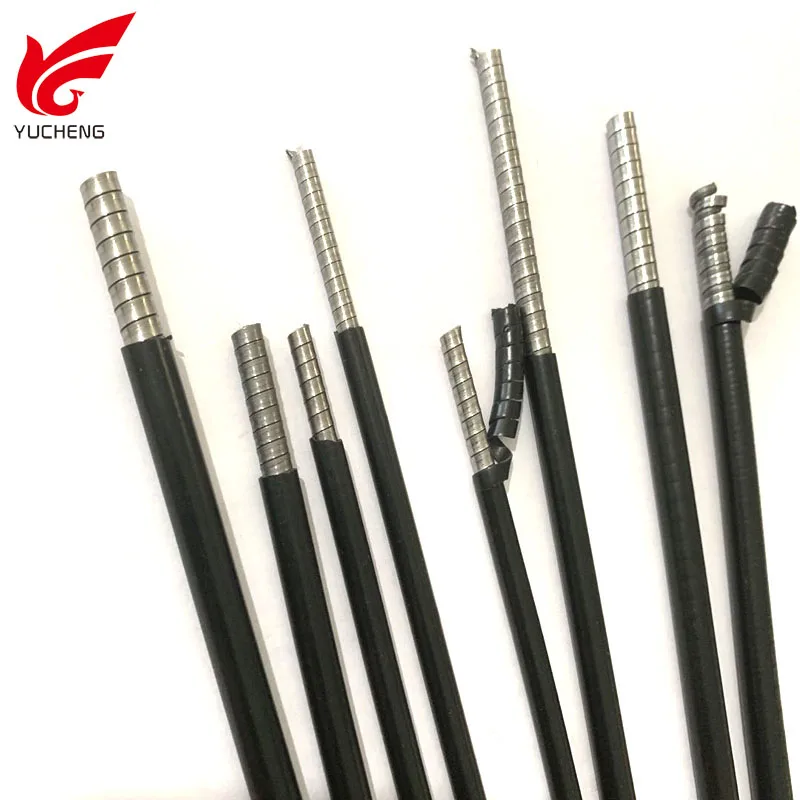 double/single spring flat wrap steel cable double wire tube DS  no or with extruded plastic liner 1P 2P outer casing