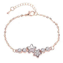 Wholesale Fashion Bracelet Cubic Zirconia Star Bracelet 2019 Gold Charm Pendant  Bracelet In Bulk