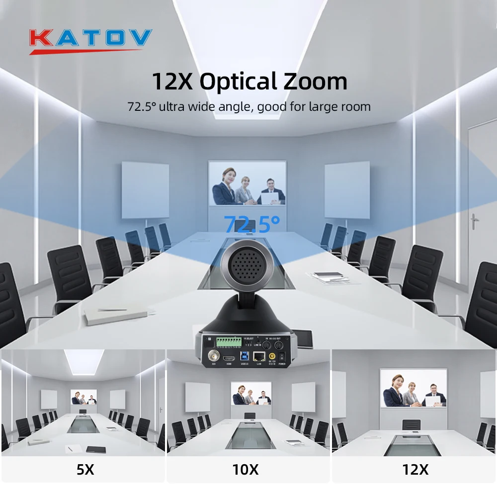 KATO VISION hot selling 12x mini hd digital video camera IP video conference camera PTZ HD video conferencing camera