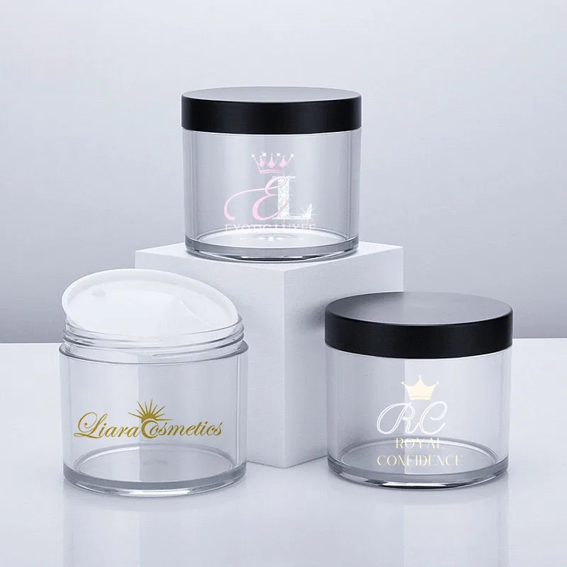 89 Teeth 300g thick wall cream bottle PET plastic scrub jar with ABS bottle cap wide mouth can be customized logo