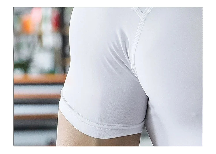 Mens Sportswear Top Athletic Quickly Drying Tight Sport Bodybuilding Polyester T Shirt mens fitness shirts gym shirts men