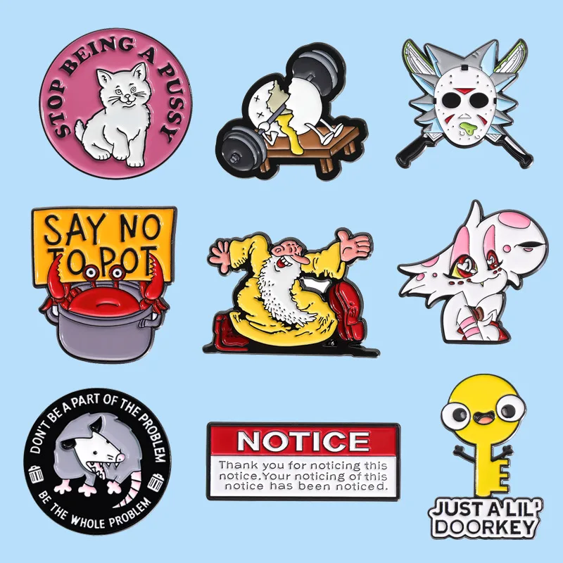 All-match cartoon European and American clothing brooch metal badge collar pin exquisite gift series mix and match style