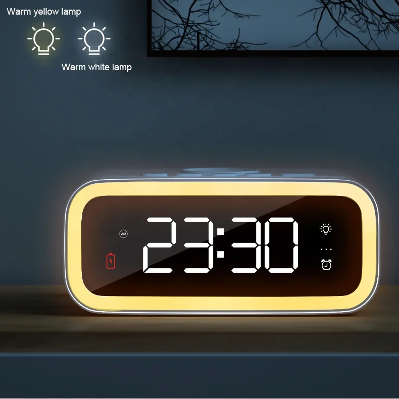 Multifunctional Modern Portable LED Bedside night lamp with wireless charger