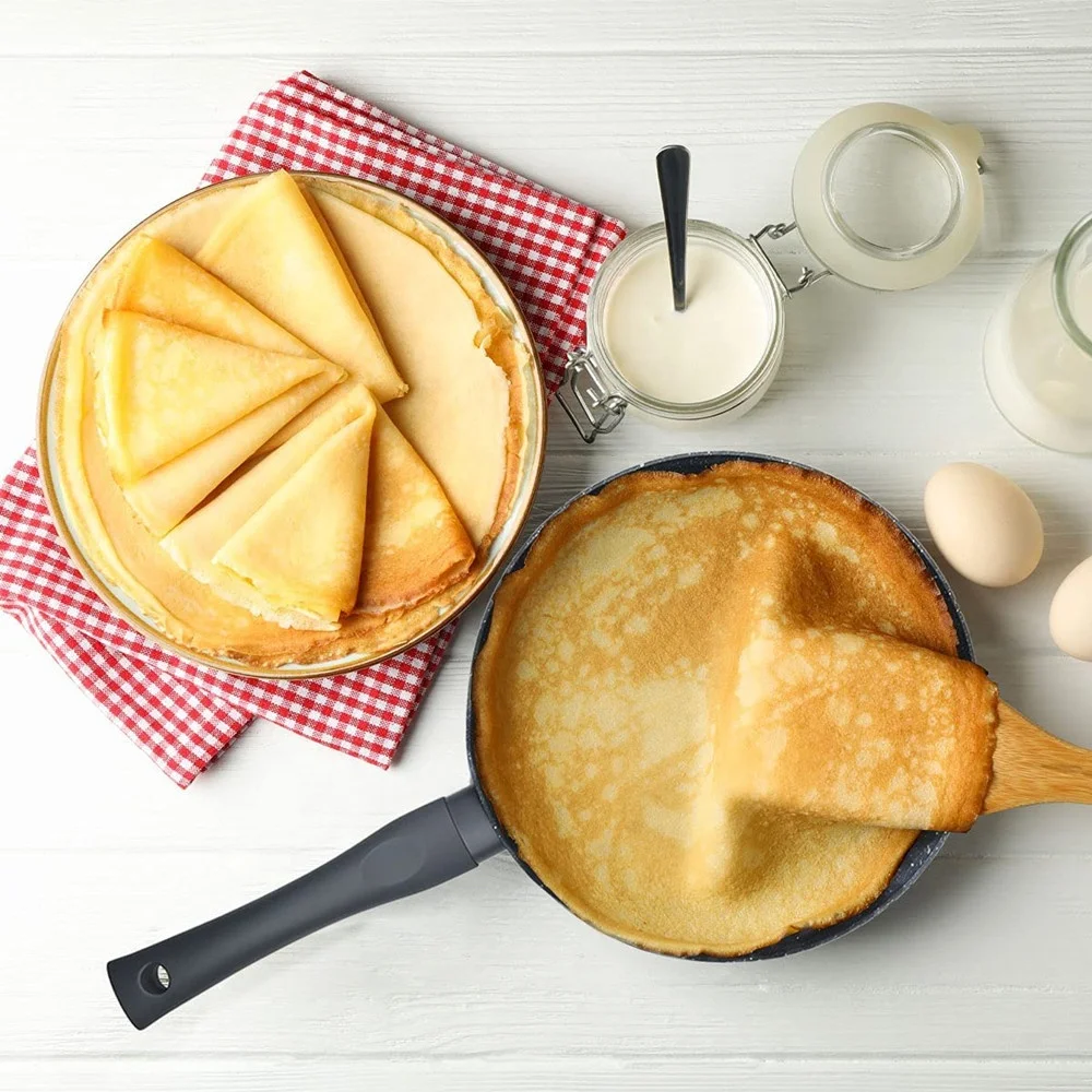 Granite Forged Non-Stick and PFOA-Free Aluminum Indian Cooking Dosa Tawa Crepe Pan, 24cm Pan, Gray