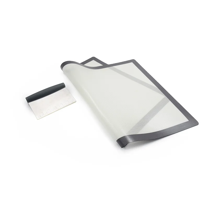 
Silicone Baking Mat with Measurements Set Non-Stick Silicone Dough Liner Pad Kneading and Pastry Dough Scraper with Measurement 
