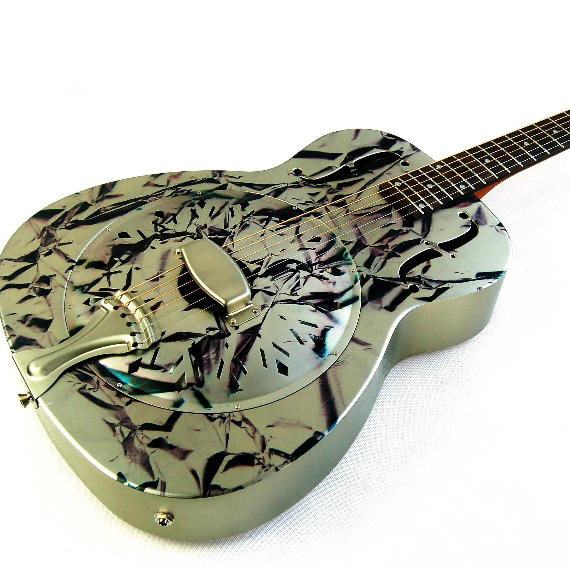 Kinglos латунный резонатор с красным деревом Шея Джексон пользовательская Овация электрическая гитара