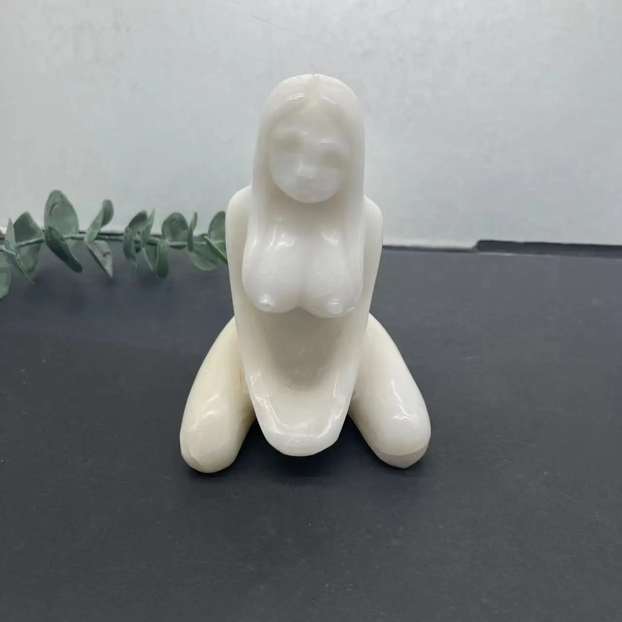 Cheap Price Natural White Jade Crystal Woman Lady Model Body Carving For Sale