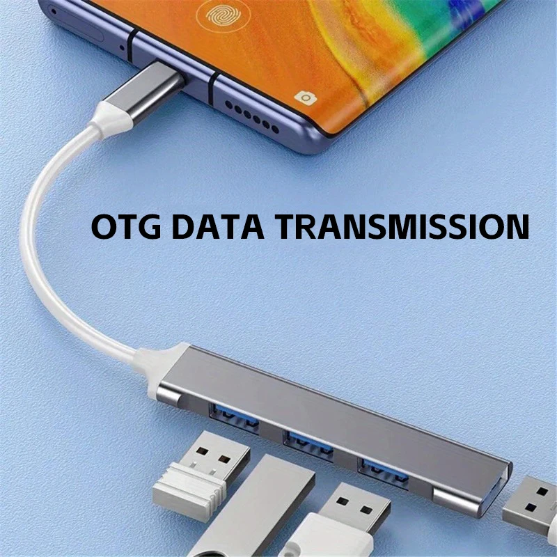 USB3.1 Mini USB Multi Splitter 4in1 Docking Station Ultra Slim Super Speed Aluminum Type C Hub For Computer Laptop PC