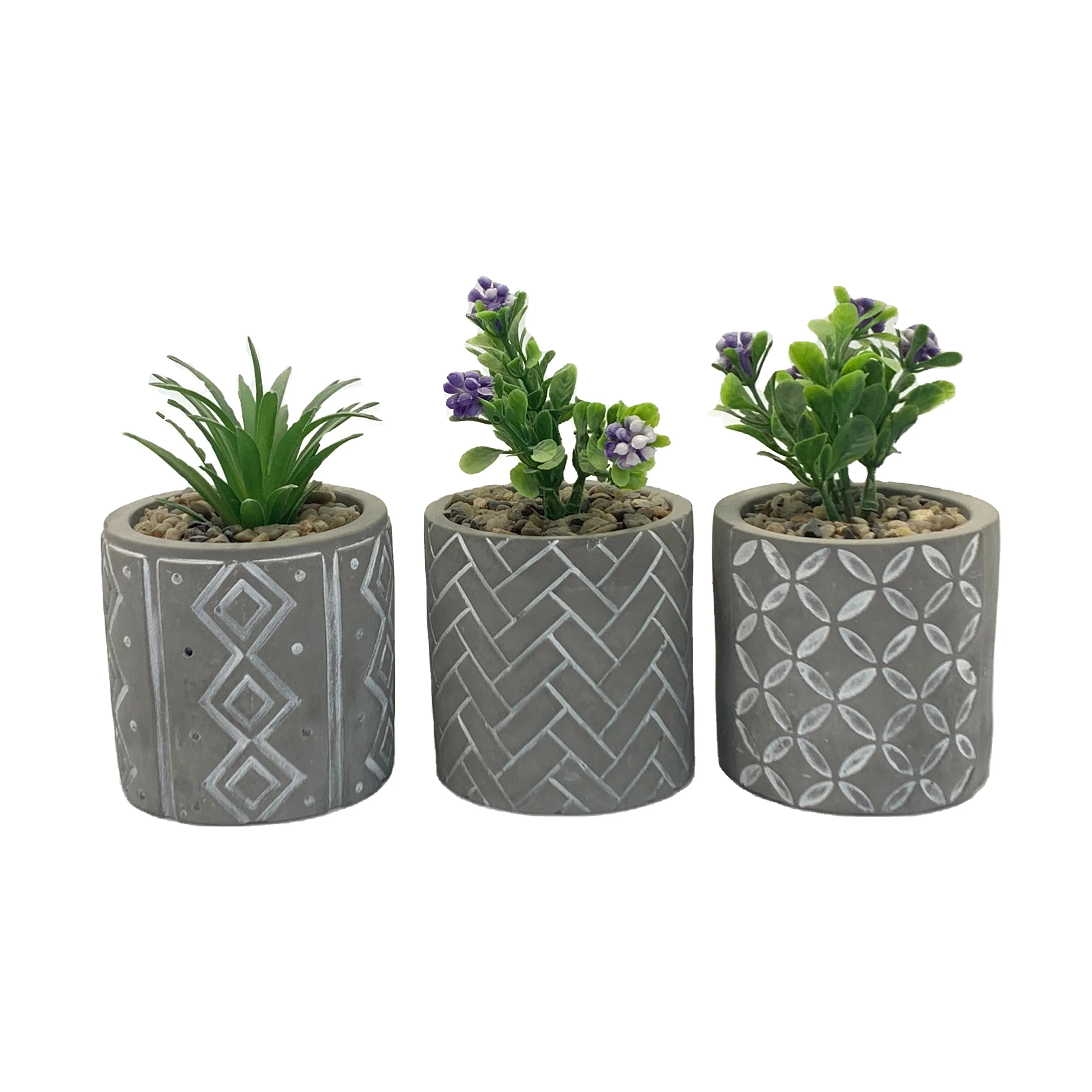 Small Cement Succulent Planter Pots 4 Inch Modern Mini Concrete Flower Pots Indoor Outdoor for Cactus Herb or Small Plants Home
