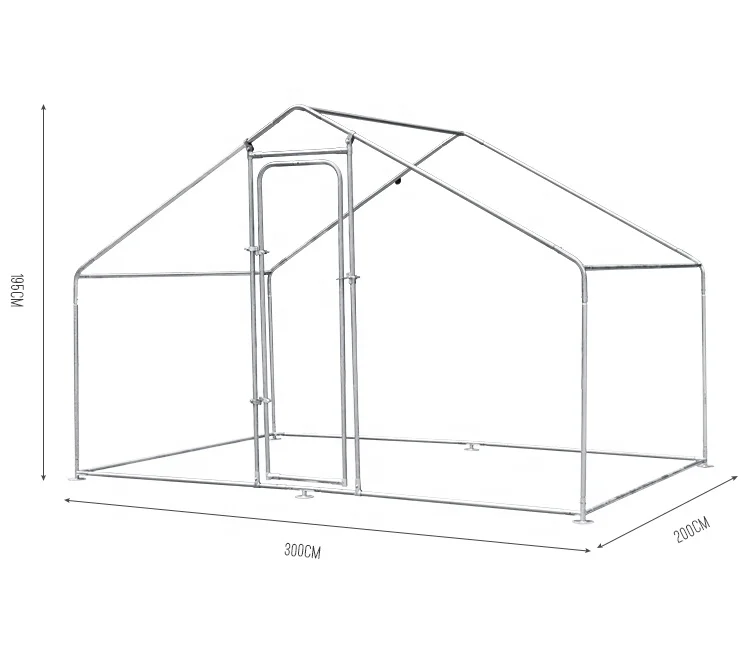 3M Span Galvanized Steel Chicken Runs Metal Cage Hen House Coop