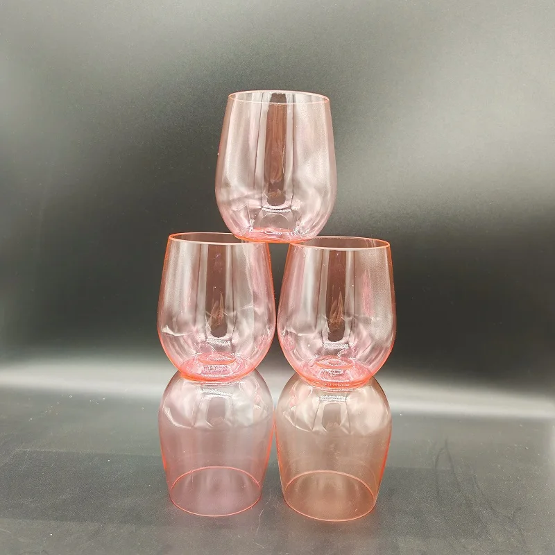Disposable Stemless Wine Glasses, 12OZ Plastic Colored Wine Cups, Unbreakable Wine Glasses, Colorful Reusable and BPA-Free,