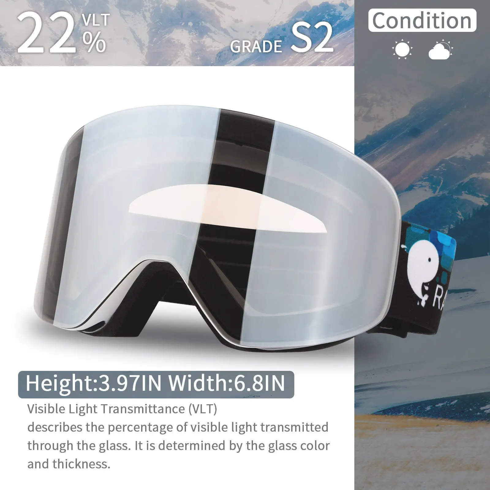 UV400 Ski Sports Glasses With Customizable Logo Double Sided Anti Fog And Anti Ultraviolet Ski Goggles For Men And Women