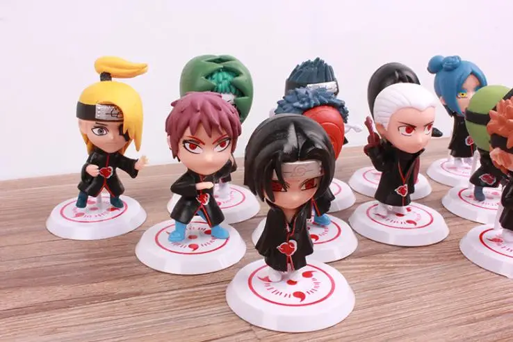 
Wholesale Mini Hot Naruto Shippuden Akatsuki 11 Piece Figure Set,PVC Action Figures Toys with Sharingan Base Stands 