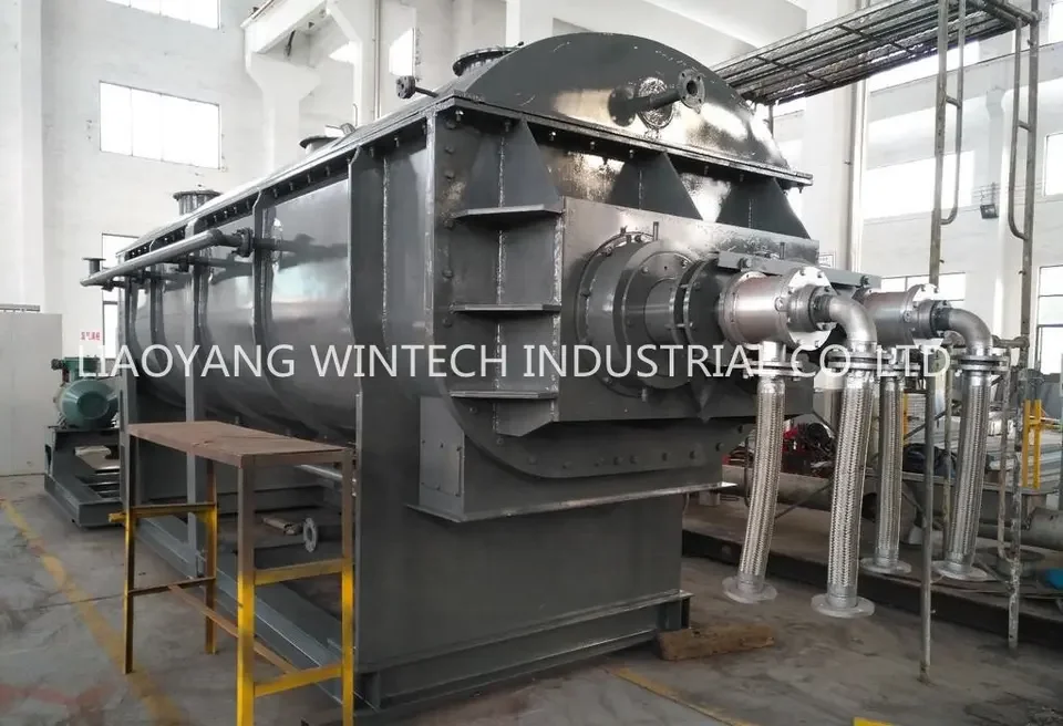 Industrial small scale horizontal sludge drying machine hollow blade sludge paddle dryer