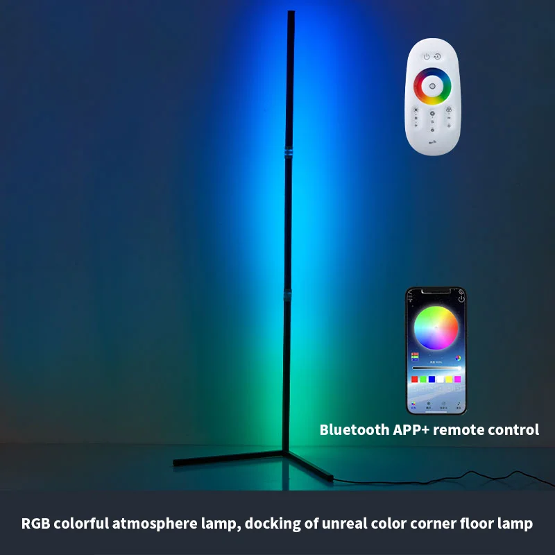 Live Broadcast  Remote Control RGB+W White Magic Color Changing RGB Corner Smart Floor Lamp LED