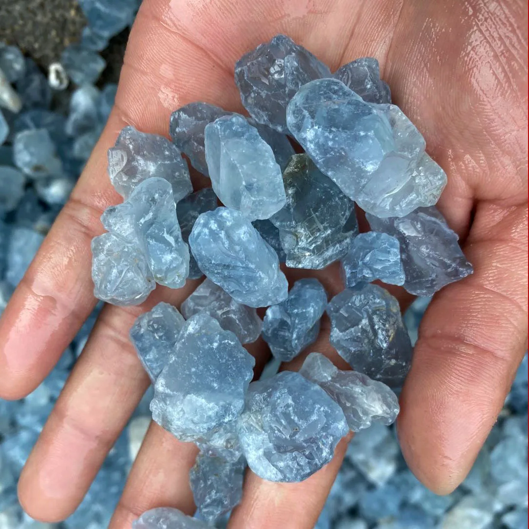 Factory Directly Selling  High Quality  Rough Crystals Raw Celestite Stone for Healing Stones