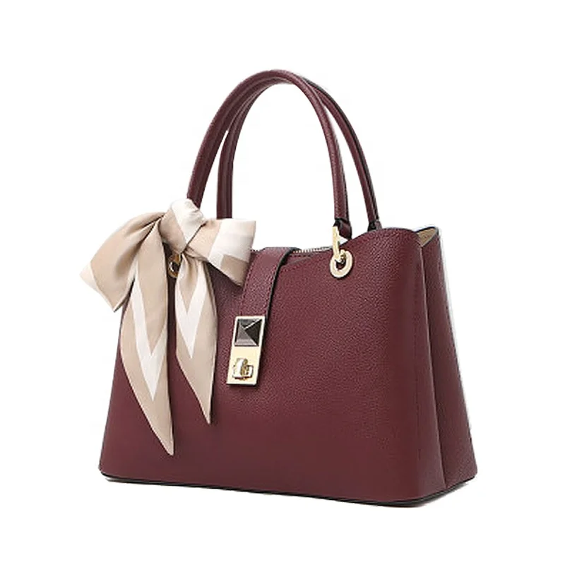 Luxury PU Leather Tote Bag For Ladies Larger Tote Bag Fashion Women Shoulder  Handbag