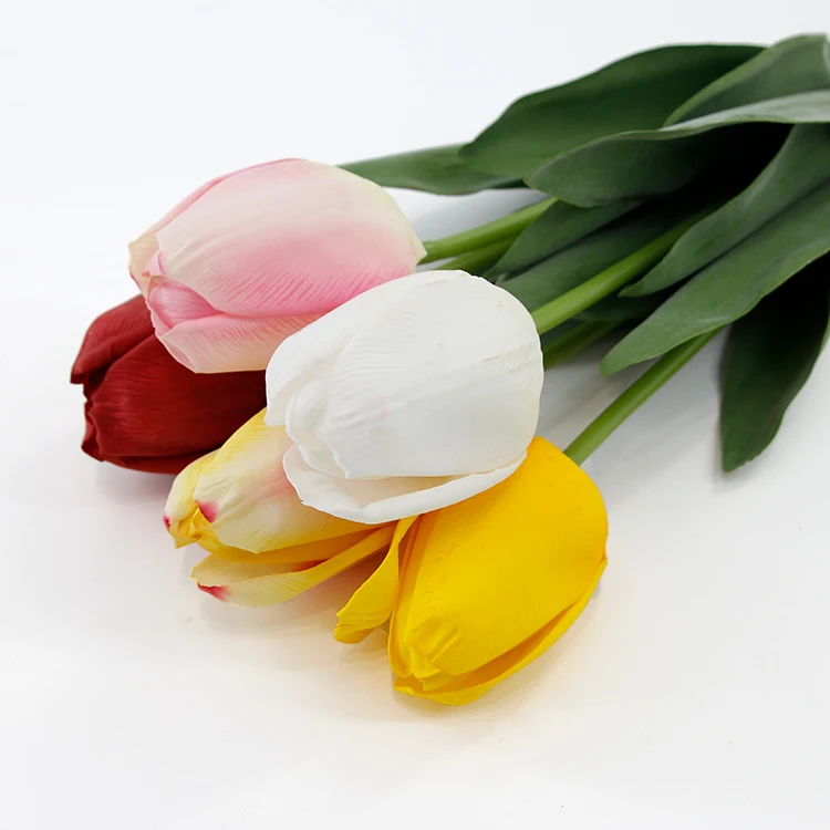 2022 silk mini tulip bushes big tulip artificial tulips from silicone wedding flower