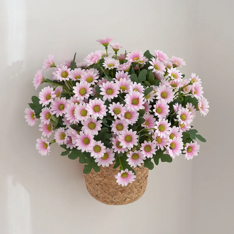 Small Daisy Artificial Silk Flowers Bouquet Fresh Fake Chamomile Wedding Home Decor Wild Chrysanthemum Christmas Wholesale