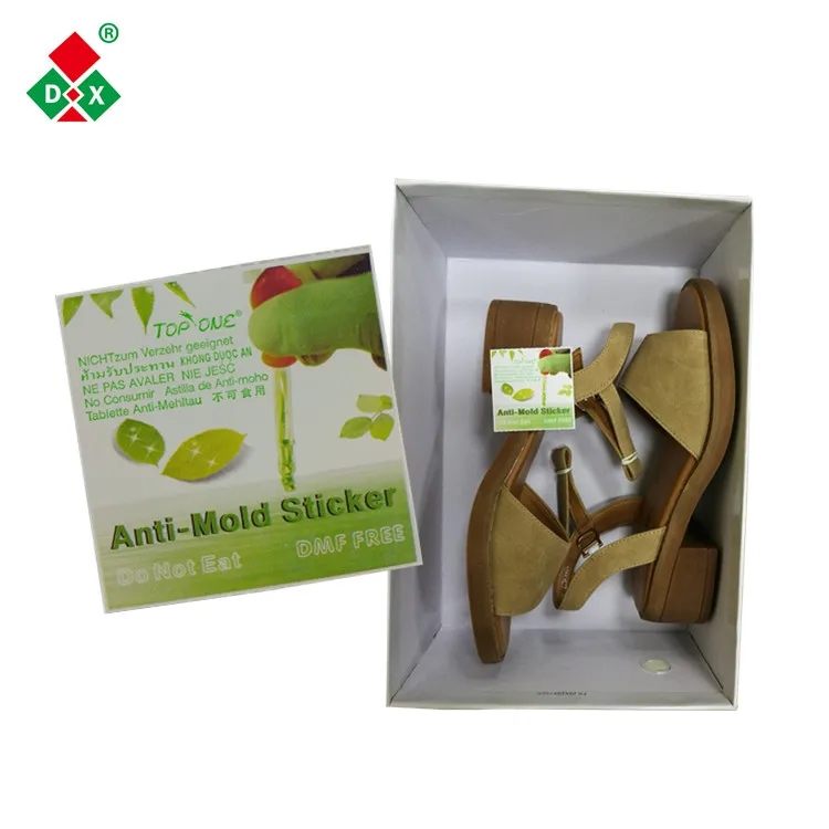 Moisture absorber shoes/garments use anti-mold stickers/chips