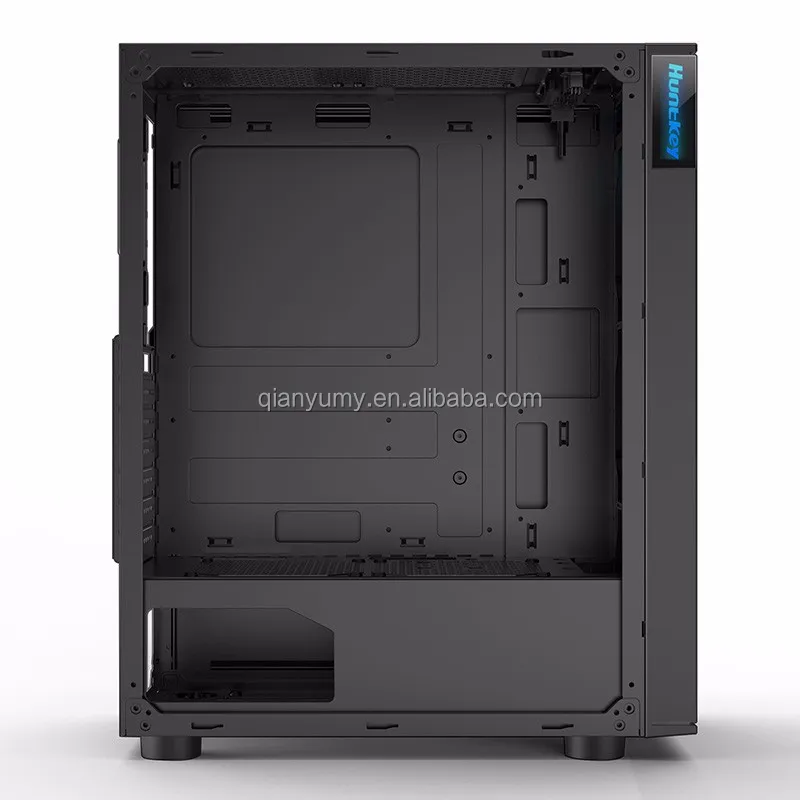 Черный корпус QY Huntkey GS400C поддерживает полноразмерный игровой компьютерный корпус ATX, поддерживает длинные графические карты