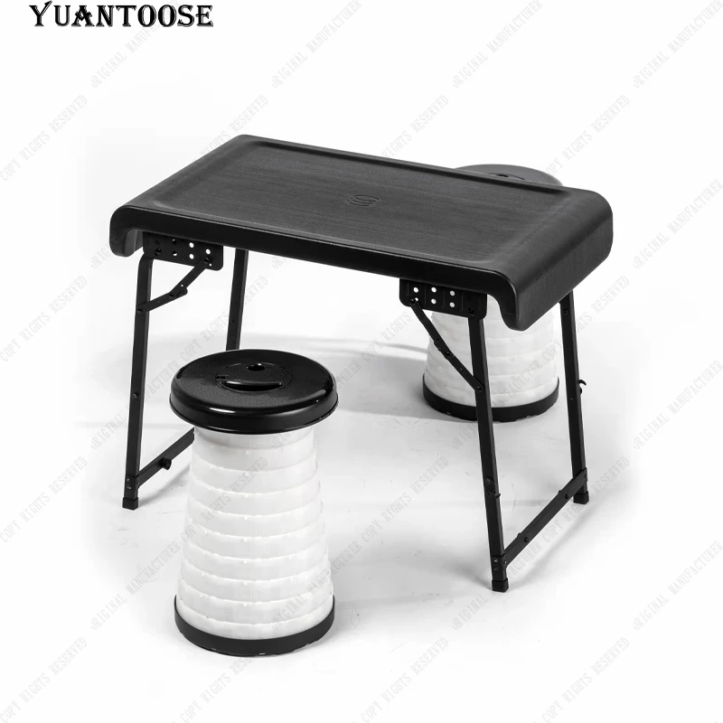Outdoor Adjustable Table Foldable Portable Folding Picnic Table Stool Set For Travel