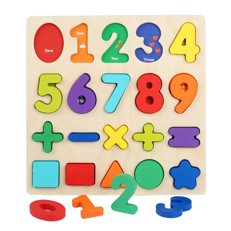 Children 3D Number Figures Jigsaw Puzzles Boards Cube Games Baby DIY Montessori Educational Learning Toys For Kids Boys Girls