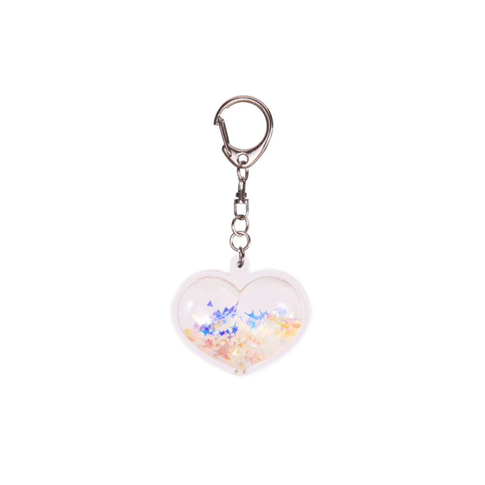 Girl Gift Valentine Promo Custom Floating Acrylic Heart Liquid Keychain