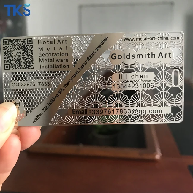 Уникальные зеркальные металлические визитные карточки с гравировкой логотипа