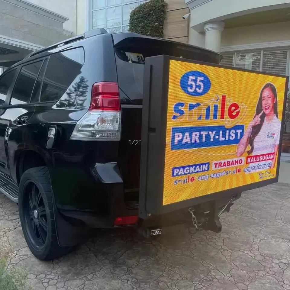Mobile Pickup Truck Trailer Van Hitch AD P3.91 P4.81 Exterior Advertising Digital LED Board Screen Billboard Display Panel Sign